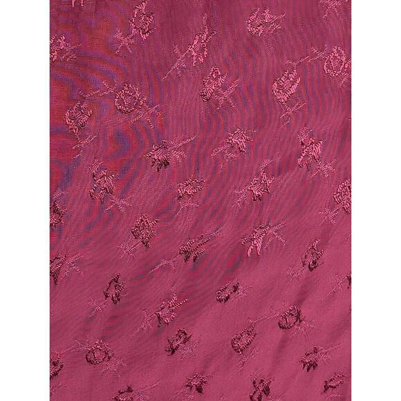 PAIGE Avonne Dobby Tiered Maxi Dress Berry Jam Pink Size M Smocked Satin - Picture 7 of 15